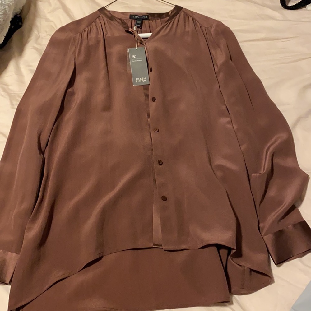 BNWT! EILEEN FISHER 100% silk shirt